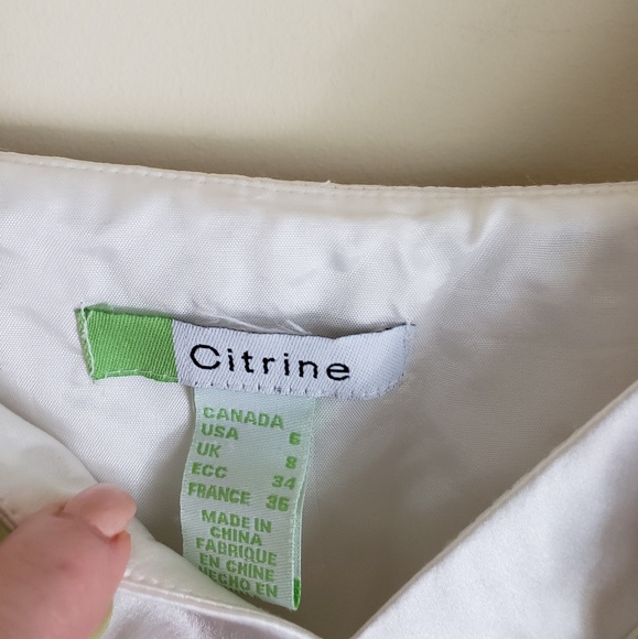 Citrine White & Green Cocktail Size 2 Strappy Sequin Dress Holiday - Picture 3 of 5